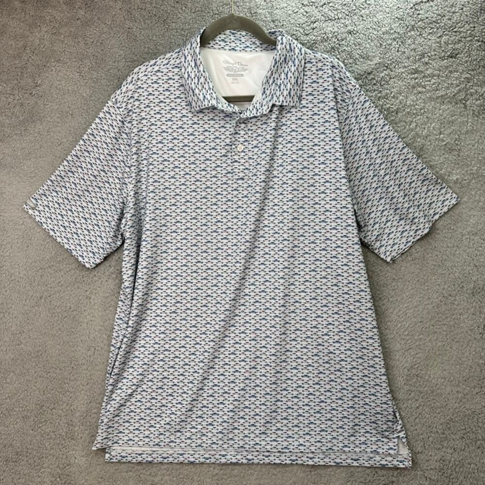 Straight Down Men's 2XL Golf Polo Classic Cars Del Rio Country Club‎ Logo Active